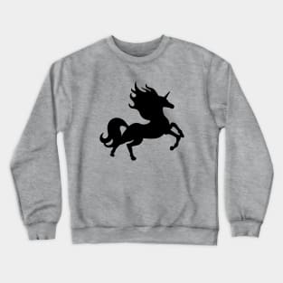 Black Running Unicorn Silhouette Crewneck Sweatshirt